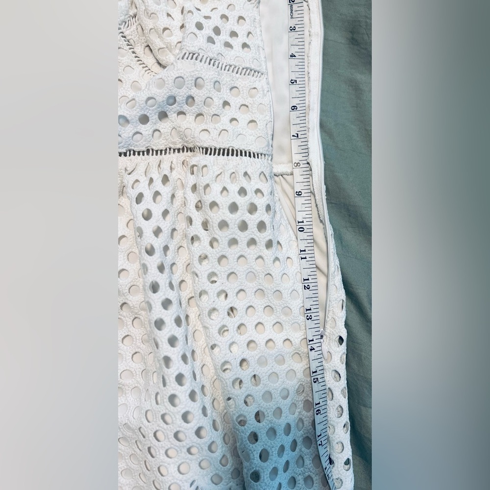 Abercrombie & Fitch White Spaghetti Strap Crochet Mini Sundress Size ST - Picture 5 of 13